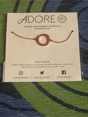 Swarovski Rose Gold Circle Bracelet with Crystal Accent